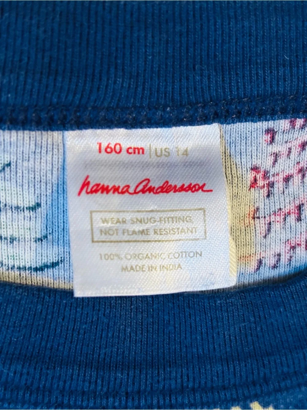 Hanna Andersson Twinkly Trees Navy Organic Cotton Pajamas PJ Kids Size 14 160